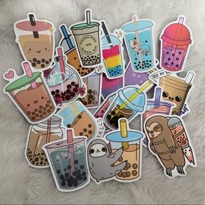 Kawaii Boba Stickers (set of 6)